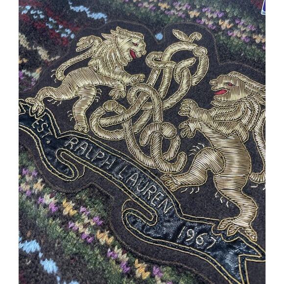 Ralph Lauren Collection Wool Sweater L Fair Isle Crest Cashmere Turtleneck $2490 - Picture 9 of 15